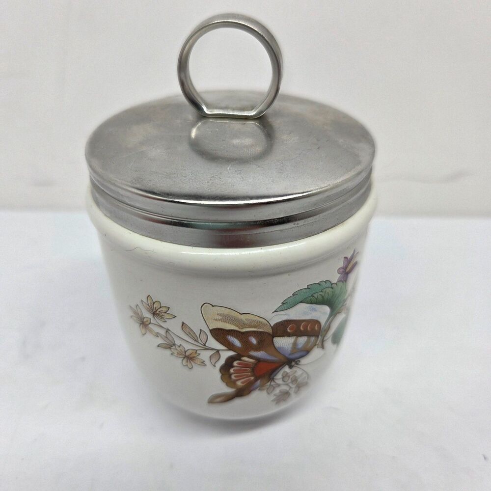 Wedgwood Charnwood Egg Coddler With Lid Floral With Butterflies 1951-1987